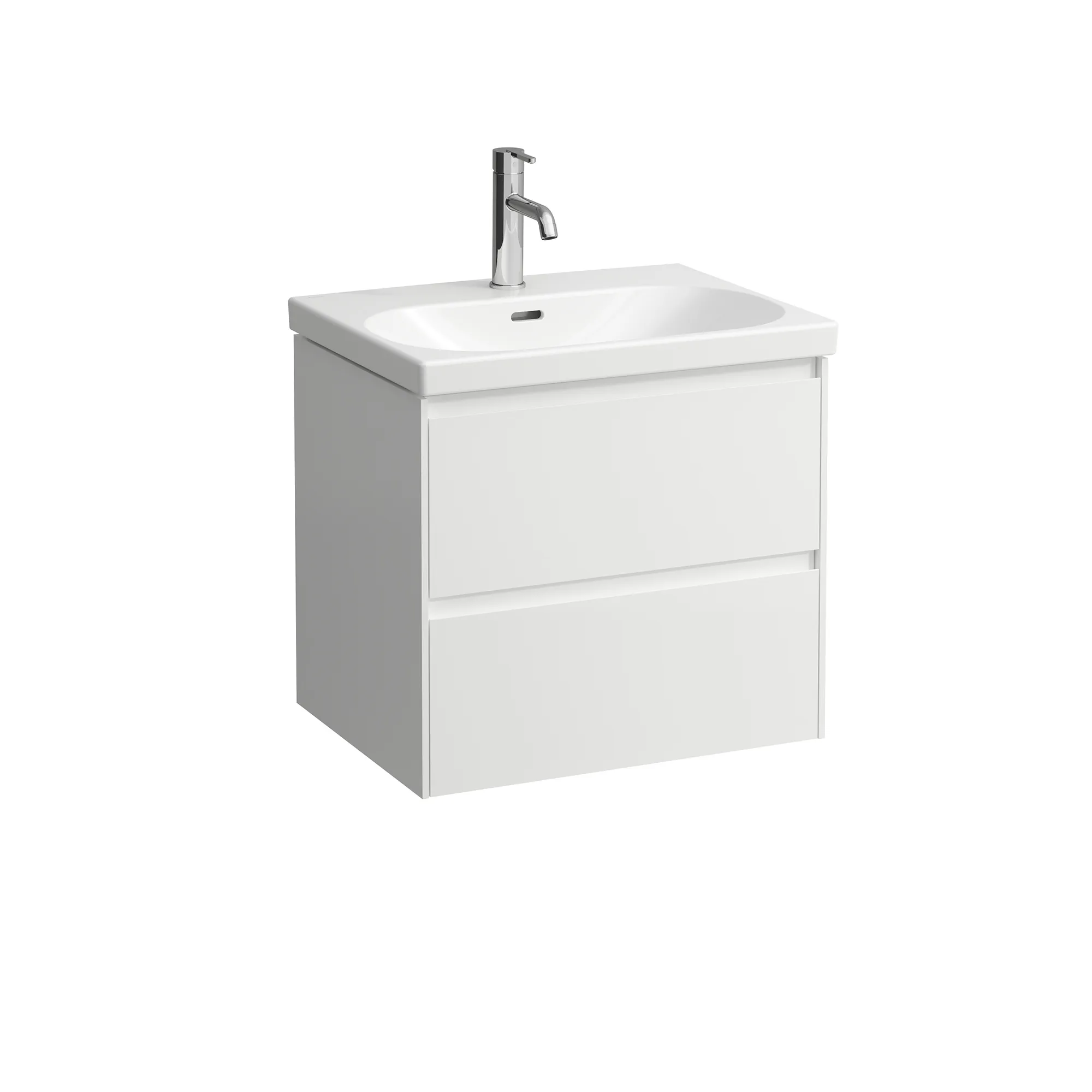 Waschtischunterbau LANI 442x584x515 mit 2 Schubladen integrierter Griffleiste Vollauszug und Soft-Close für Waschtisch LUA H810083 weiß matt Waschtischunterbau LANI 442x584x515 mit 2 Schubladen integrierter Griffleiste Vollauszug und Soft-Close für Waschtisch LUA H810083 weiß matt