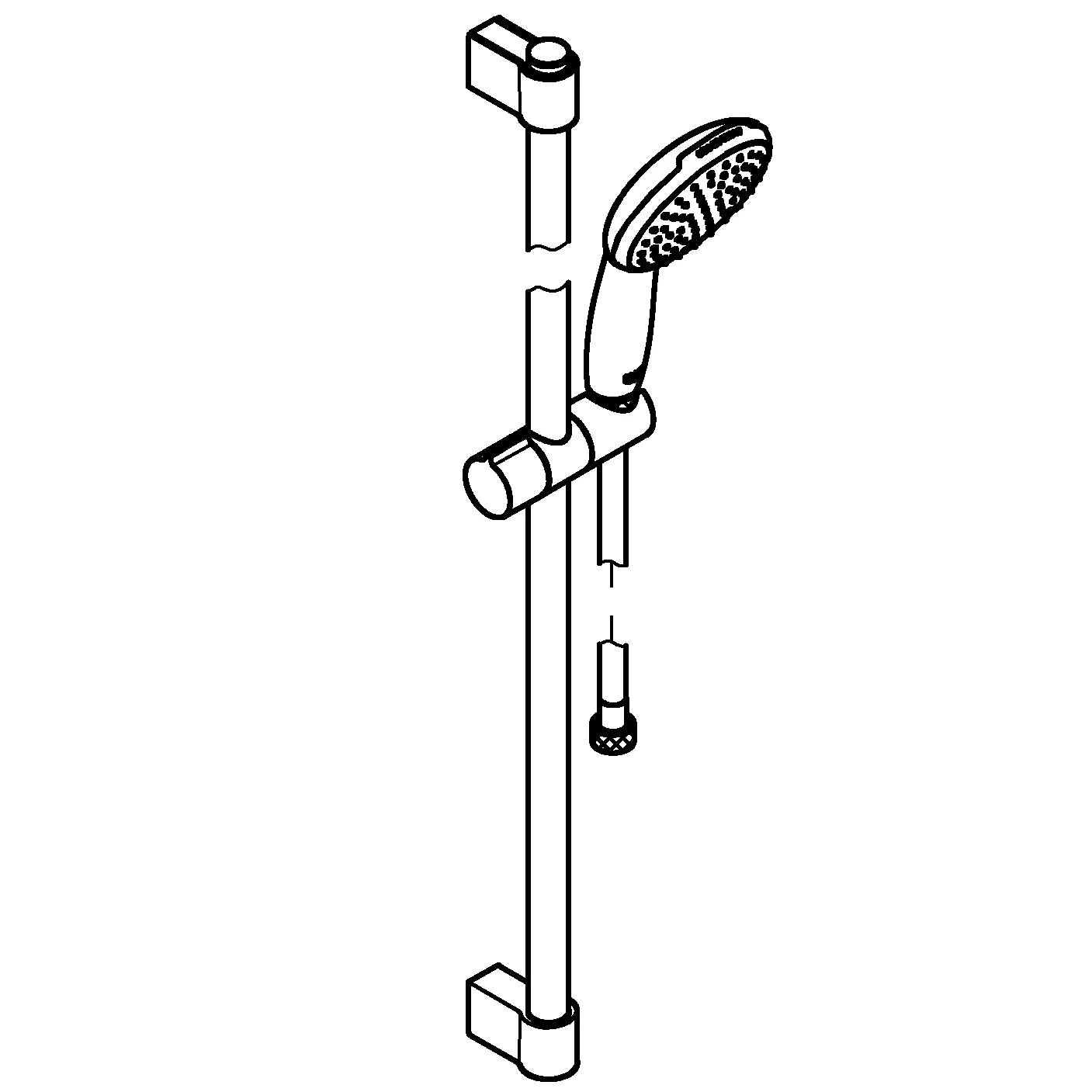 Brausestangenset Tempesta 110 27854_3, 900mm, Handbrause Tempesta 110, 1 Strahlart: Rain, Brauseschlauch Relexaflex 1.750mm, maximaler Durchfluss (bei 3 bar): 16.6 l/min, chrom