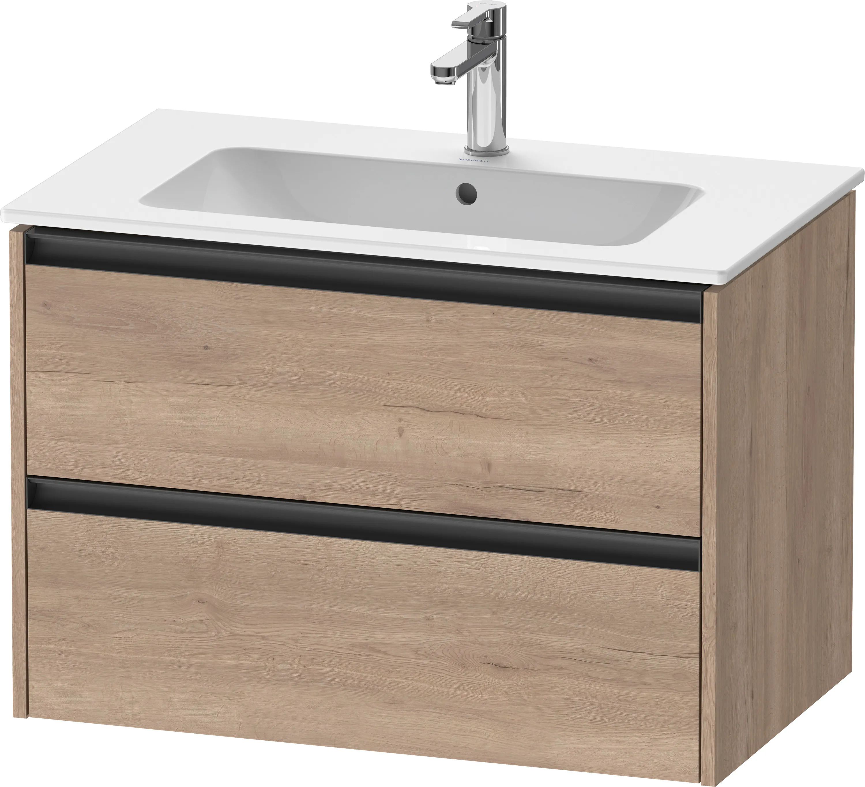 Duravit Waschtischunterschrank wandhängend „Ketho.2“ 81 × 55 × 48 cm Eiche Marmoriert