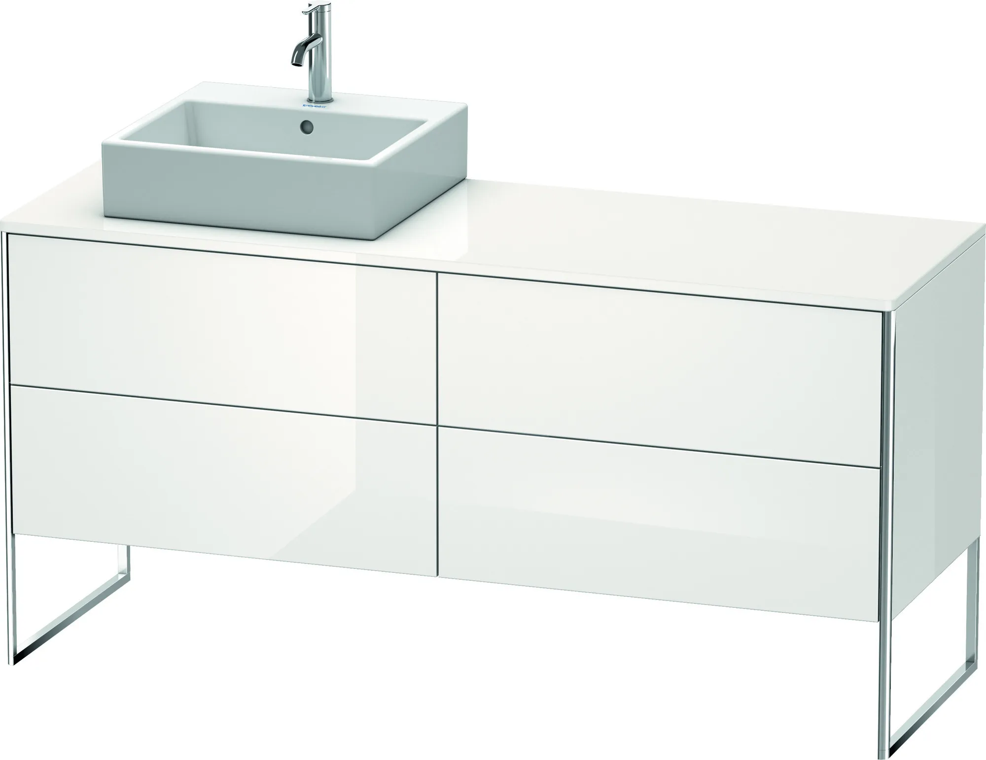 Duravit Waschtischunterschrank bodenstehend „XSquare“ 160 × 77,8 × 54,8 cm Weiß Hochglanz Duravit Waschtischunterschrank bodenstehend „XSquare“ 160 × 77,8 × 54,8 cm Weiß Hochglanz
