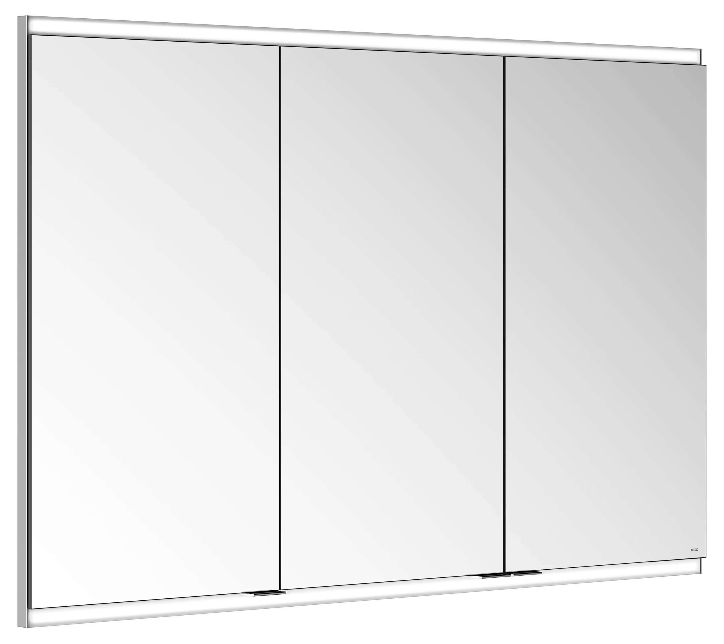 KEUCO Wandeinbau Spiegelschrank 3-türig „Royal Modular 2.0“ in Silber (eloxiert), Unterputz, mit Beleuchtung 1100 × 700 × 120 mm