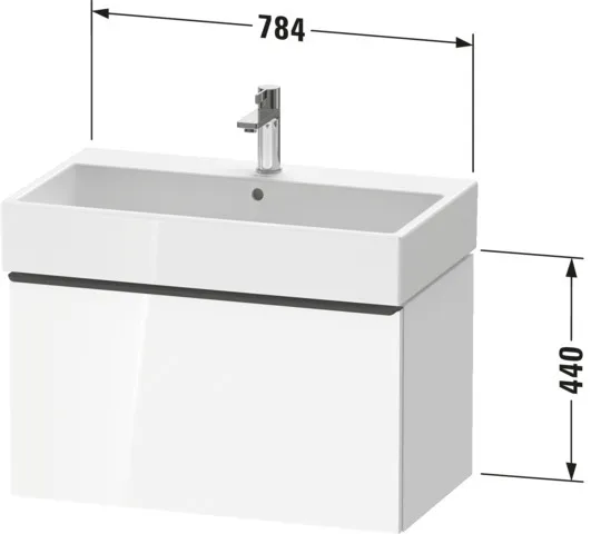 Duravit Waschtischunterschrank wandhängend „D-Neo“ 78,4 × 44 × 44,2 cm in Eiche Natur