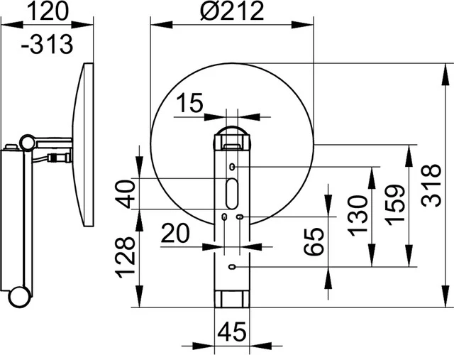 Kosmetikspiegel 17612039004 Kosmetikspiegel iLook_move Wandmodell, rund/beleuchtet mit Wippschalter Bronze gebürstet