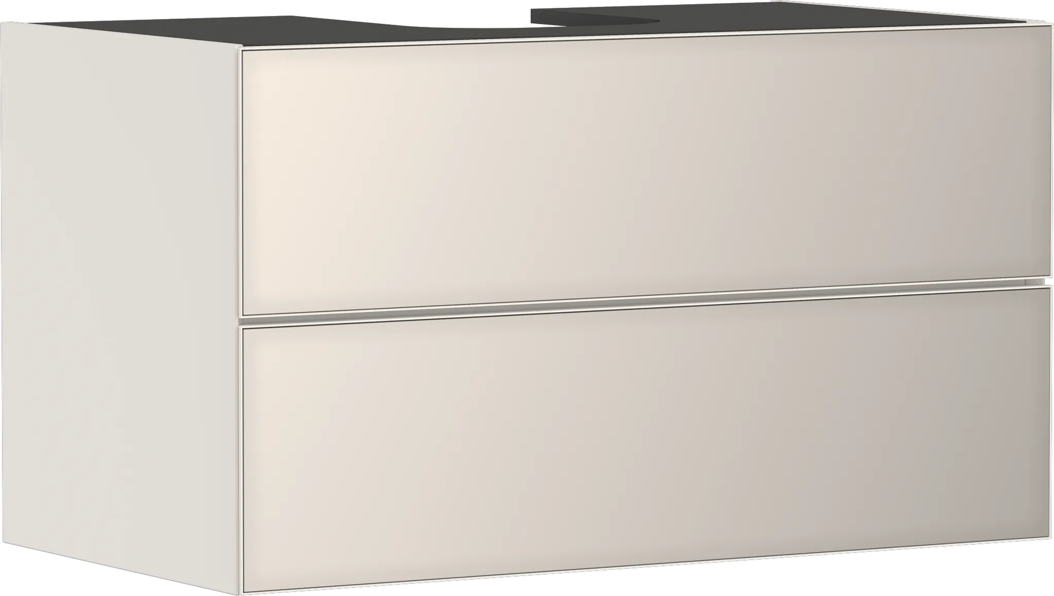 Xevolos E Waschtischunterschrank Sandbeige Matt 980/550 mit 2 Schubkästen für Konsolen mit Aufsatzwaschtisch geschliffen Bronze Struktur