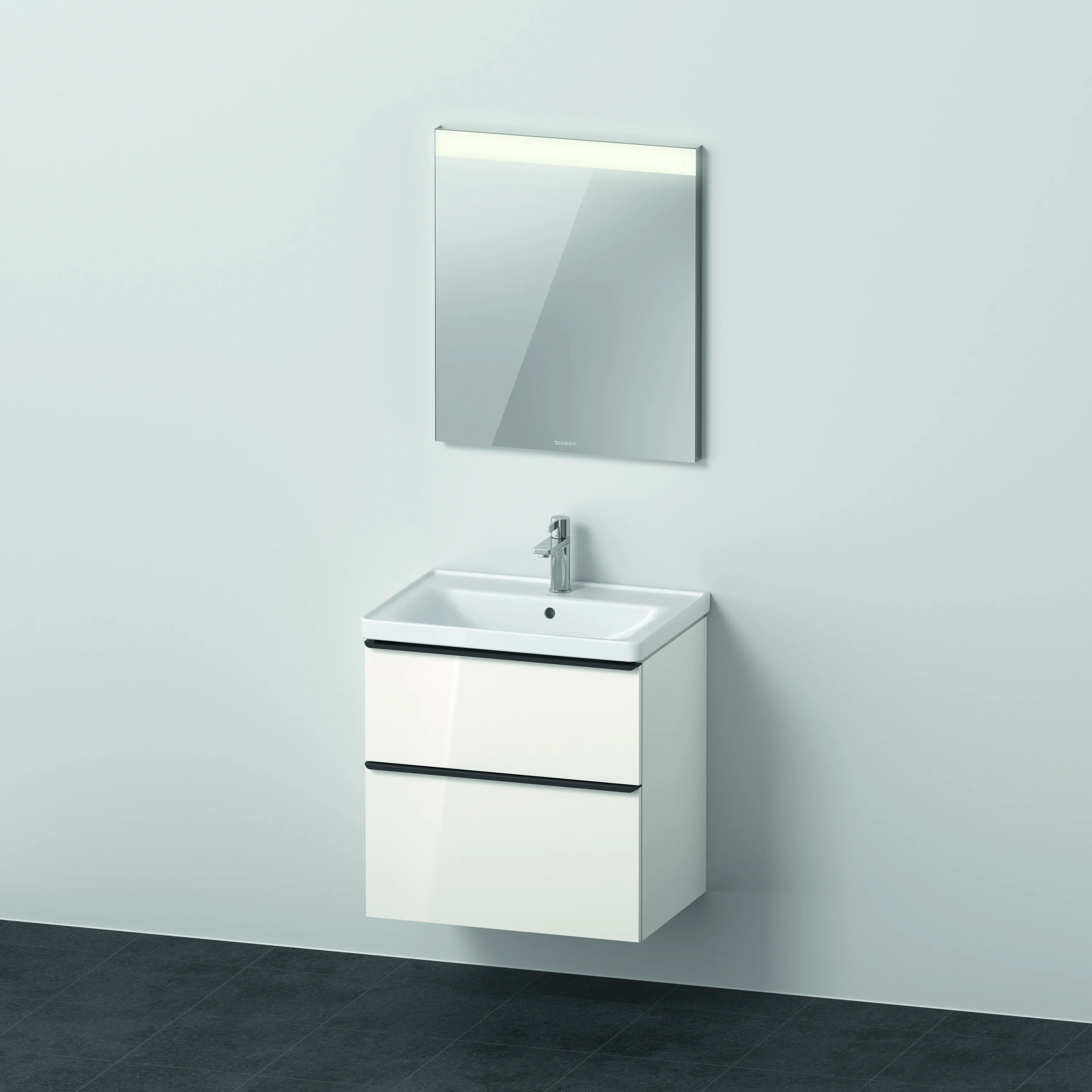 Duravit Waschtischunterschrank Möbelwaschtisch mit Waschtischunterbau und Spiegel „D-Neo“ 65 × 200 × 48 cm