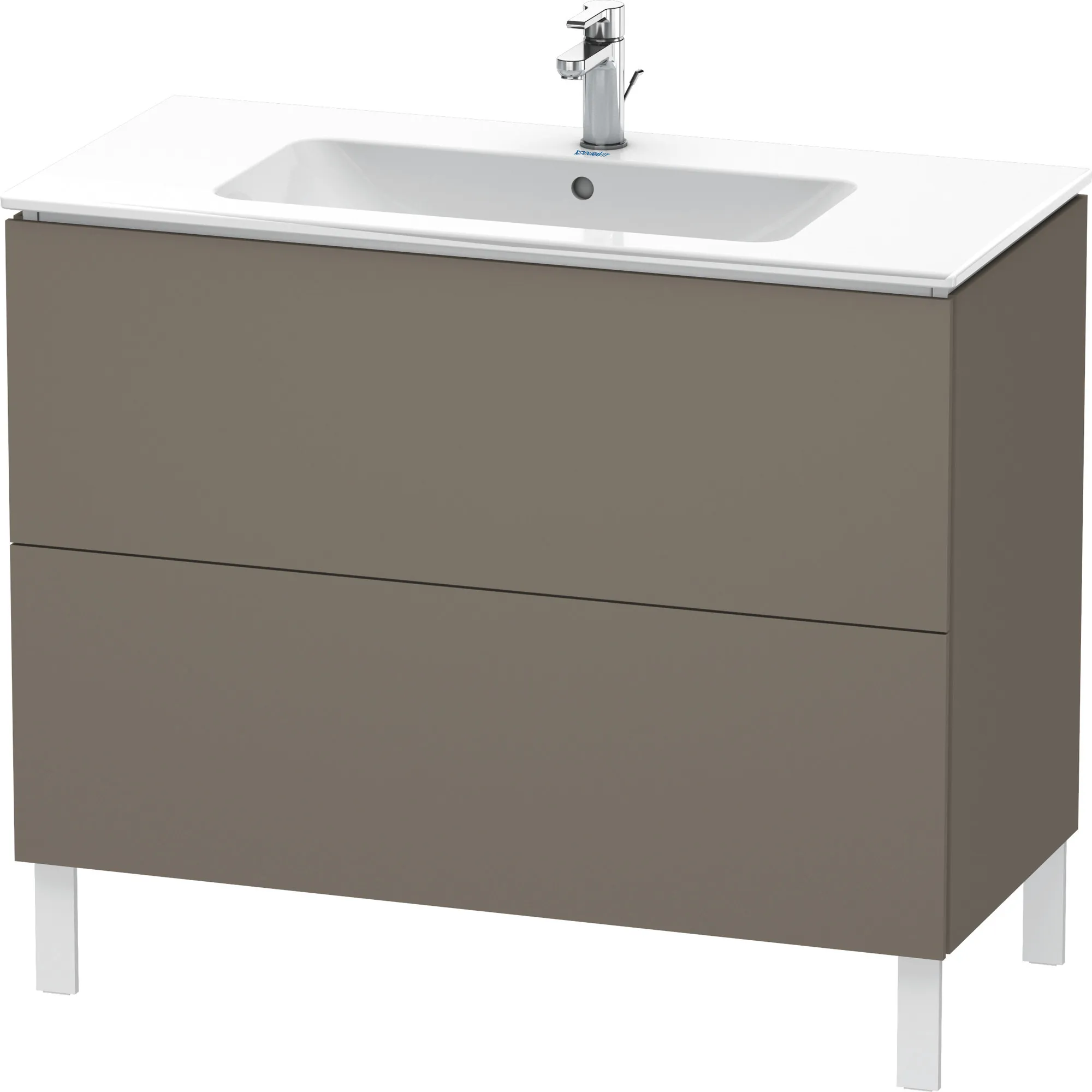 Duravit Waschtischunterschrank bodenstehend „L-Cube“ 102 × 70,4 × 48,1 cm Flannel Grey Seidenmatt Duravit Waschtischunterschrank bodenstehend „L-Cube“ 102 × 70,4 × 48,1 cm Flannel Grey Seidenmatt