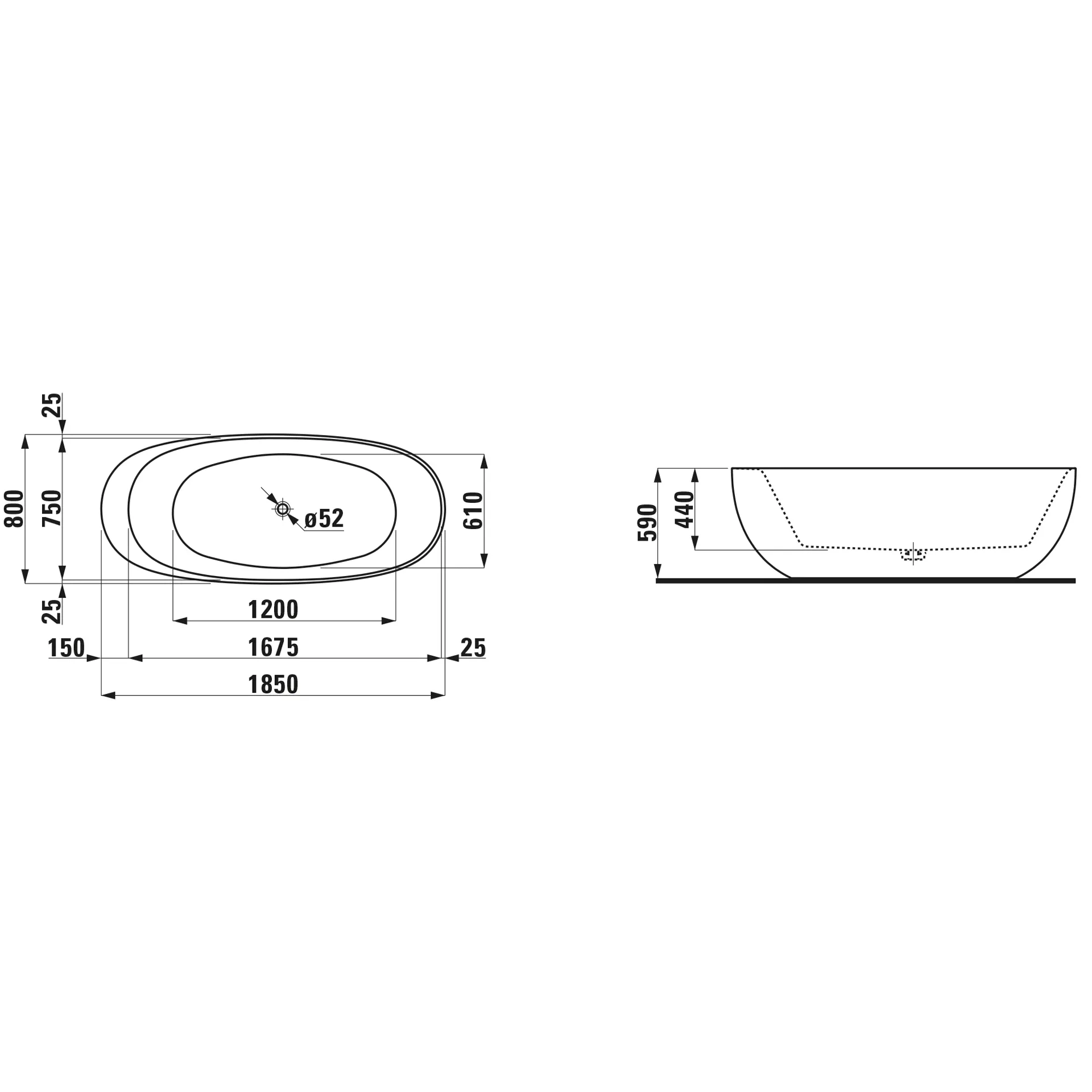 Laufen Badewanne „Ilbagnoalessi“ freistehend oval 1850 × 800 mm in Kaffee matt Laufen Badewanne „Ilbagnoalessi“ freistehend oval 1850 × 800 mm in Kaffee matt