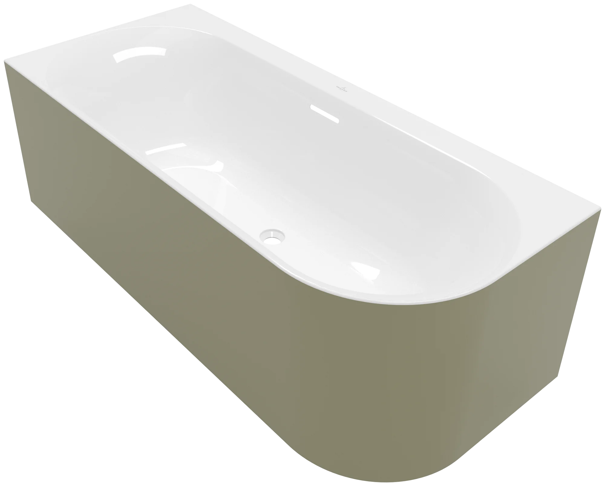 Villeroy & Boch Vorwand-Badewanne Loop & Friends, 1800x800 mm, links, weiß Alpin, Acryl, matt, Mittelablauf, 2 Personen