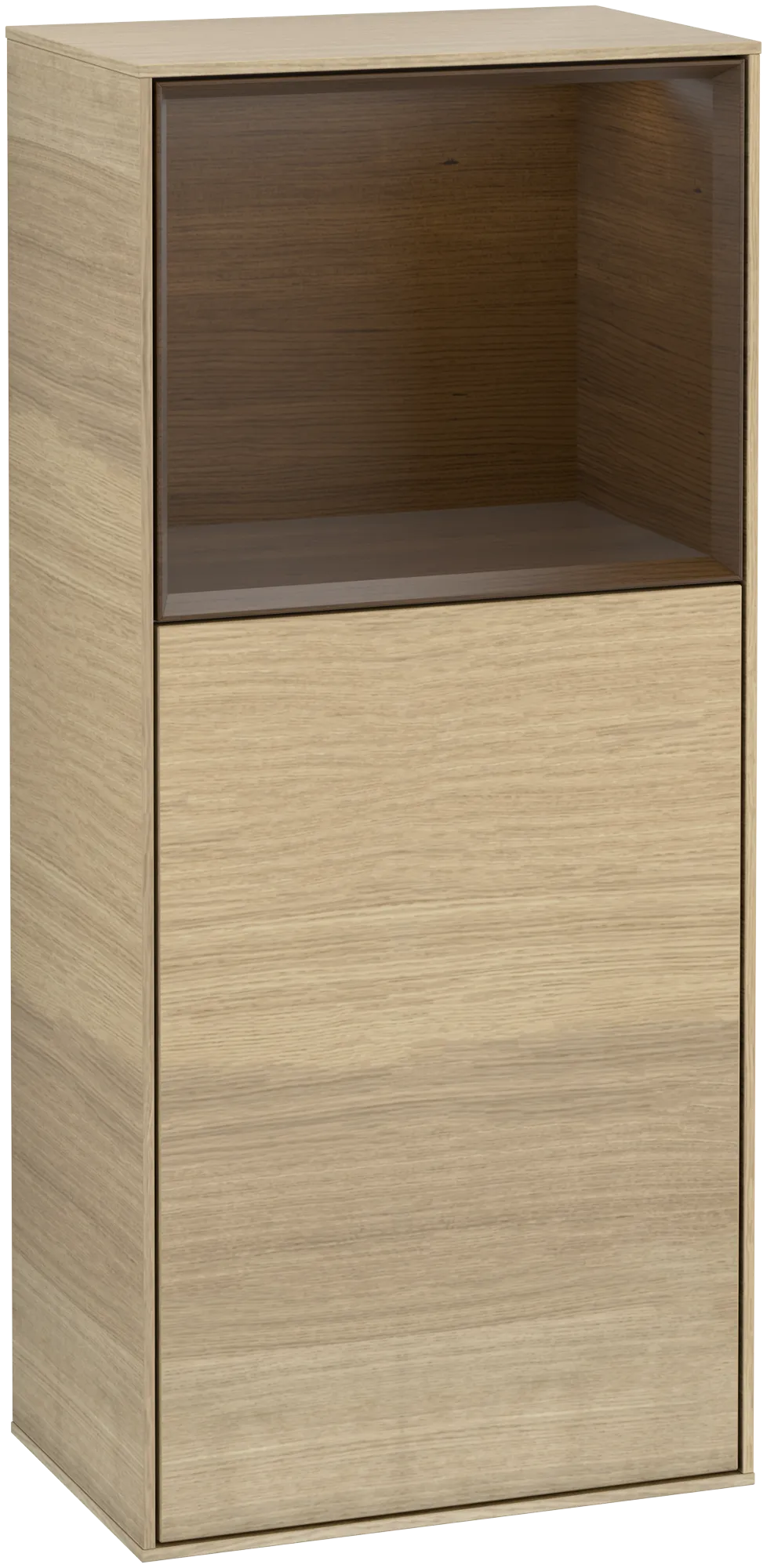 Villeroy & Boch Seitenschrank „Finion“ 41,8 × 93,6 cm 1 Tür, Anschlag rechts, mit Regalelement-Beleuchtung Anschlag rechts