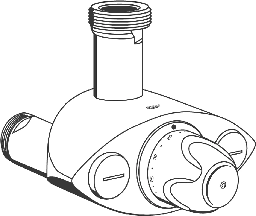 Thermostatbatterie Grohtherm XL 35087, DN 32, Wandmontage, Einsatzbereich 9 l/min bis 140l/min, chrom