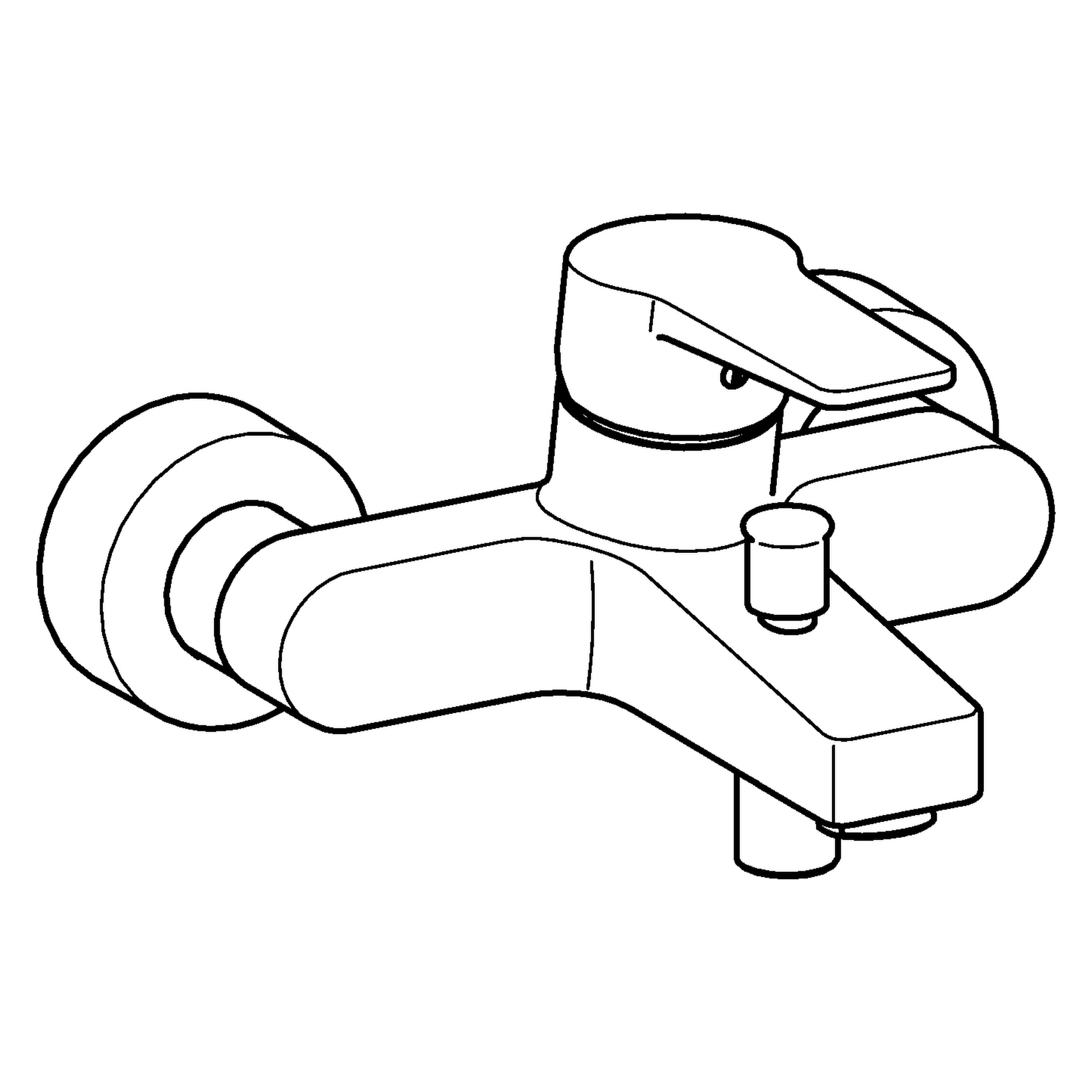Einhand-Wannenarmatur „Twist“ Ausladung 162 mm in Matt-Schwarz Einhand-Wannenarmatur „Twist“ Ausladung 162 mm in Matt-Schwarz