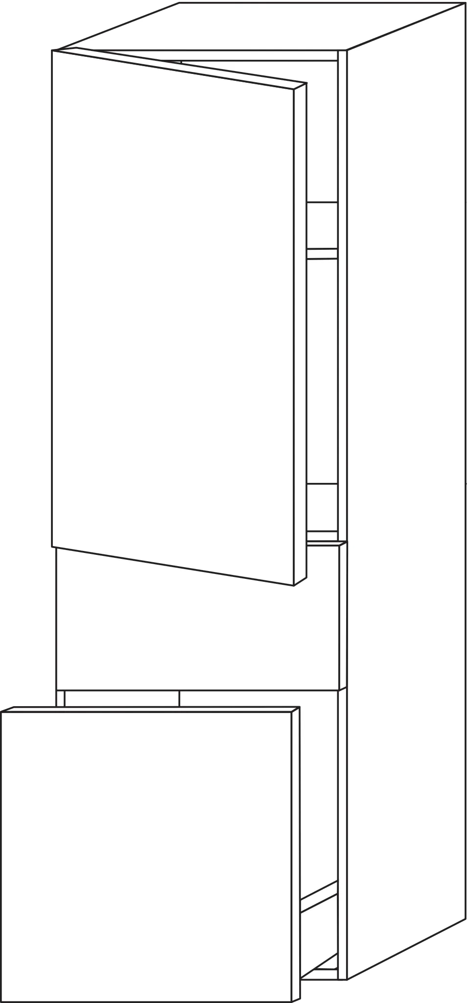 Mittelschrank Anschlag links 2morrow (G2275L) 1105x350x350 Weiß-Matt