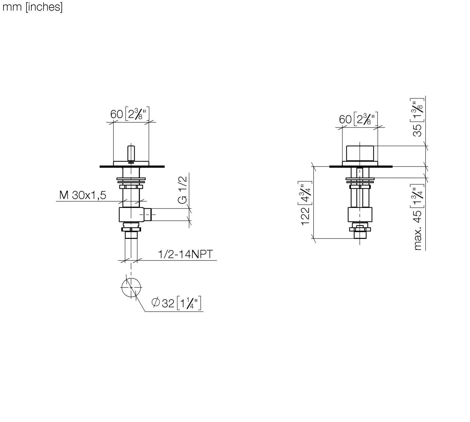 Dornbracht CL.1 Seitenventil linksschließend warm Chrom Dornbracht CL.1 Seitenventil linksschließend warm Chrom
