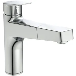 Küchenarmatur Ceraplan mit hohem Auslauf Ausladung 210mm 1-Funktions-Handbrause BlueStart Chrom