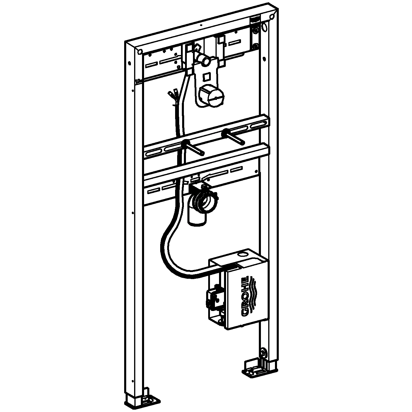 Waschtisch-Element Rapid SL 38748_2, 1,13 m Bauhöhe, für Vorwand- oder Ständerwandmontage, mit Rohbauset für Infrarot-Elektronik Essence E 36 447 000 und Eurocube E 36 442 000