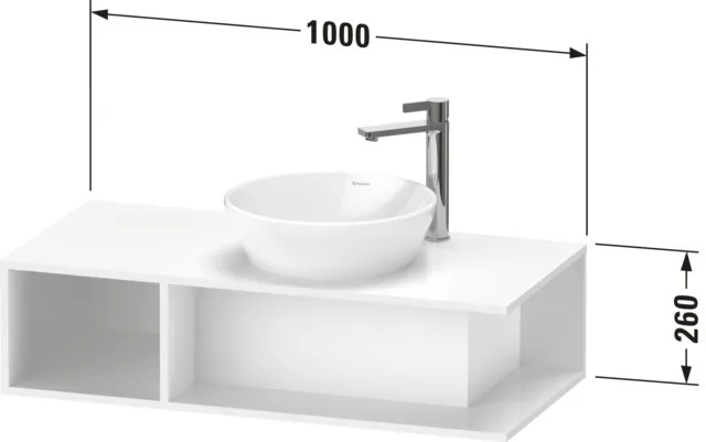 Duravit Waschtischunterschrank wandhängend „D-Neo“ 100 × 26 × 48 cm Basalt Matt