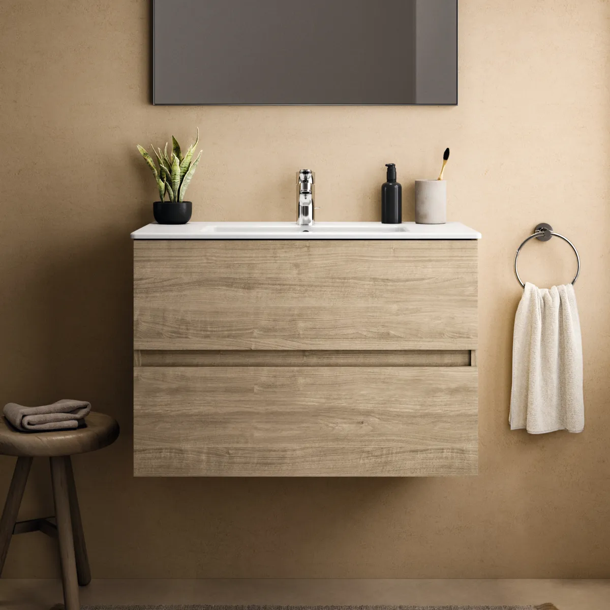 Ideal Standard Waschtischunterschrank „Eurovit+“ 80 × 55 × 44 cm Hamilton Eiche Ideal Standard Waschtischunterschrank „Eurovit+“ 80 × 55 × 44 cm Hamilton Eiche