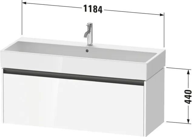 Duravit Waschtischunterschrank wandhängend „Ketho.2“ 118,4 × 44 × 46 cm Basalt Matt