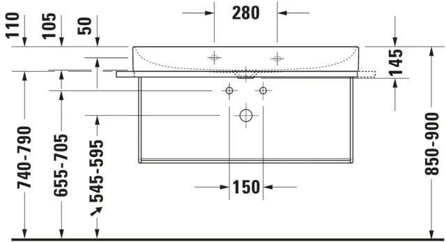 Wandwaschtisch „DuraSquare“, ohne Überlauf, Hahnlochposition mittig Wandwaschtisch „DuraSquare“, ohne Überlauf, Hahnlochposition mittig