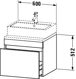 Duravit Waschtischunterschrank wandhängend „DuraStyle“ 60 × 51,2 × 54,8 cm Duravit Waschtischunterschrank wandhängend „DuraStyle“ 60 × 51,2 × 54,8 cm