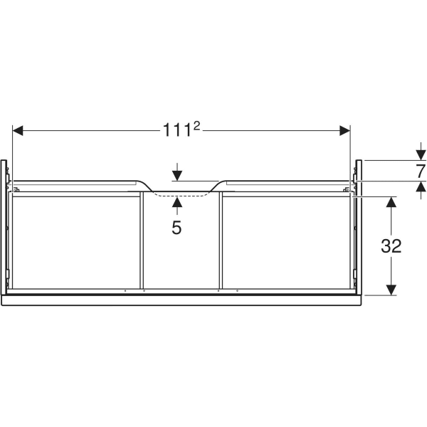 Geberit iCon Unterschrank für Waschtisch, 1 Schublade, Eiche/Melamin Holzstruktur mit lava Griff, 118,4 x 24,7 x 47,6 cm
