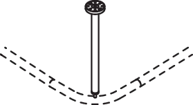 Deckenabhängung, d:25, A=400mm, plvb weiß tiefmatt