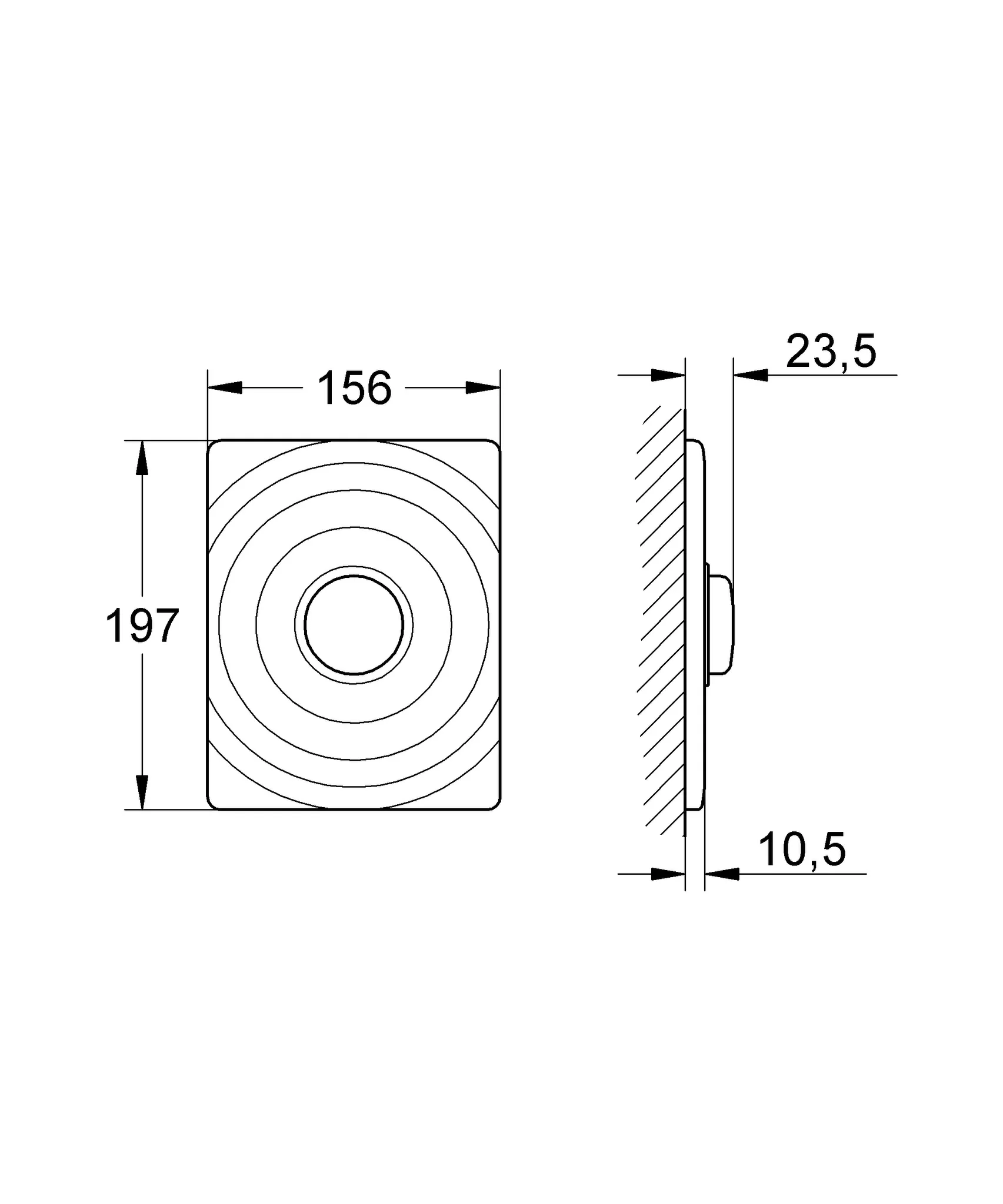 Grohe Surf WC-Betätigung 37069, senkrechte Montage, Messing, chrom Grohe Surf WC-Betätigung 37069, senkrechte Montage, Messing, chrom