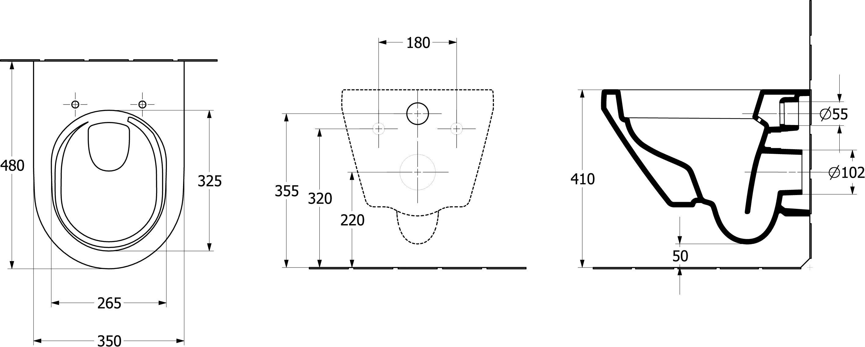 Villeroy & Boch Architectura Tiefspül-WC spülrandlos, Rund, Weiß Alpin, 350x480 mm, Höhe 355 mm, wandhängend Villeroy & Boch Architectura Tiefspül-WC spülrandlos, Rund, Weiß Alpin, 350x480 mm, Höhe 355 mm, wandhängend