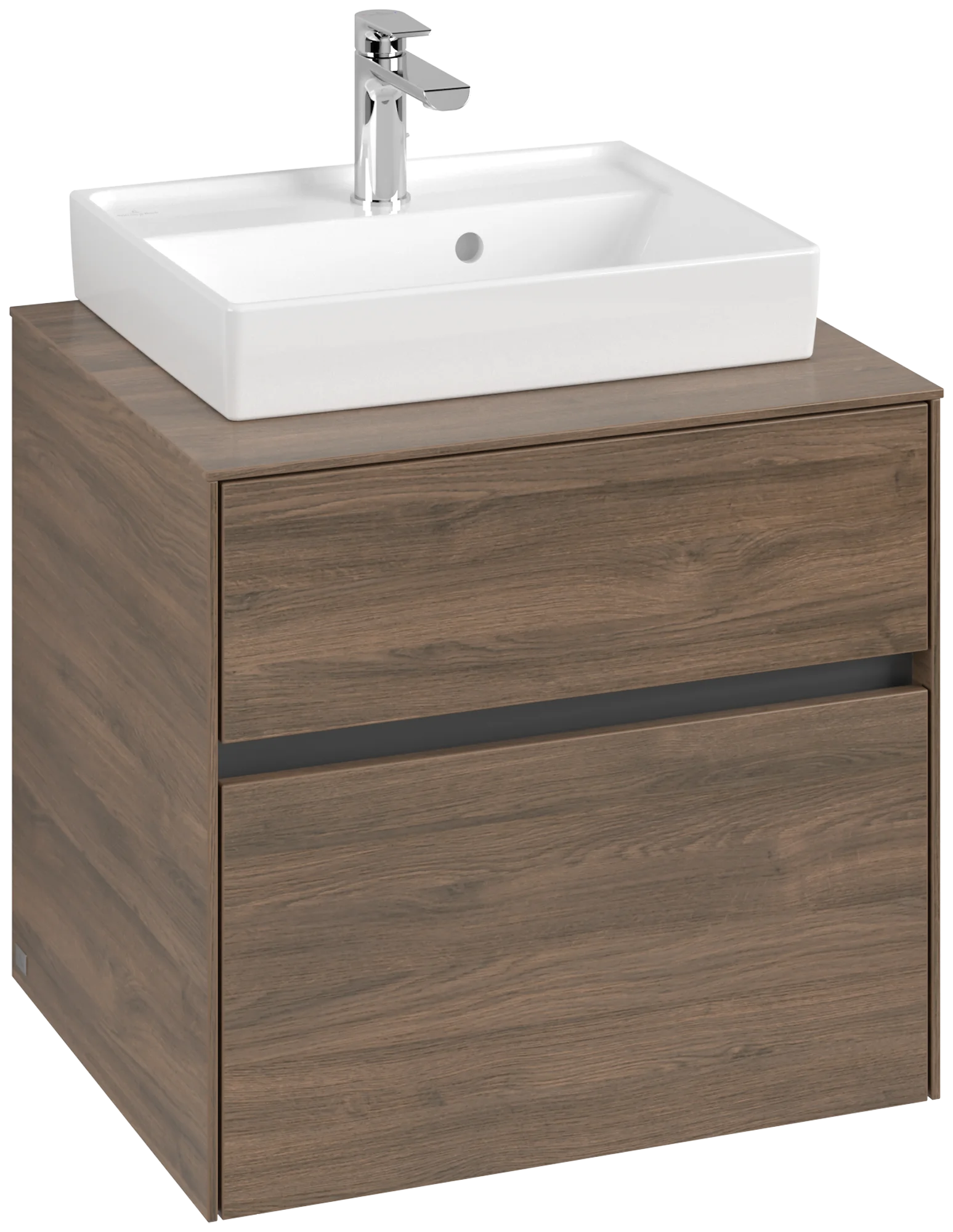 Villeroy & Boch Waschbeckenunterschrank Collaro C15300 Arizona Oak, 600 x 548 x 500 mm, Eckig, 2 Auszüge, mittige Wanneneinbauposition