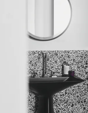 Waschbecken „Tipo-Z“ 74 × 47 × 90 cm, Hahnlochposition mittig in Schwarz Matt Waschbecken „Tipo-Z“ 74 × 47 × 90 cm, Hahnlochposition mittig in Schwarz Matt