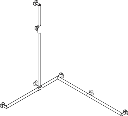 HEWI Haltegriff Ausführung rechts „System 900“, Befestigung verdeckt HEWI Haltegriff Ausführung rechts „System 900“, Befestigung verdeckt