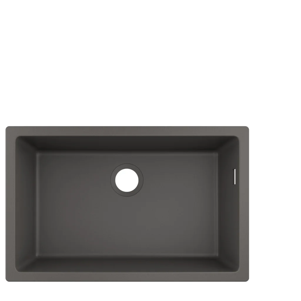 Hansgrohe S51 Unterbauspüle 660 Steingrau, 80 cm Unterschrank, 658 x 398 mm Ausschnitt, 7 mm Wandstärke