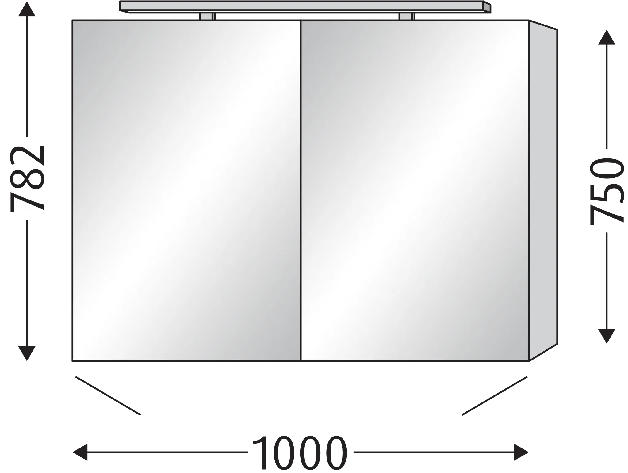 Sanipa Spiegelschrank „Milla“ 100 × 75 × 14,9 cm in Kaschmir-Matt