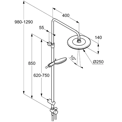 Kludi FRESHLINE Dual Shower System 8 l/min chrom Kludi FRESHLINE Dual Shower System 8 l/min chrom