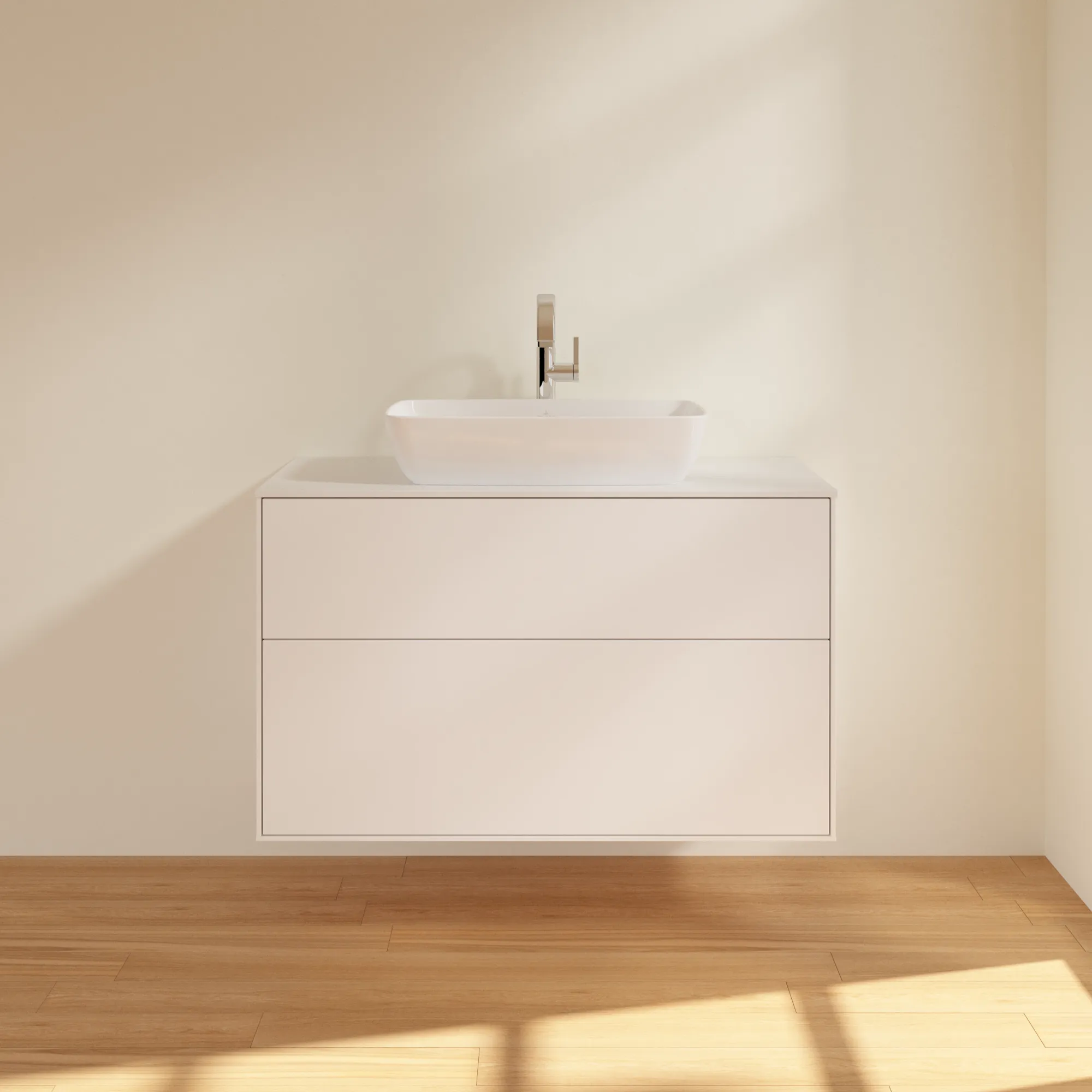 Villeroy & Boch Waschtischunterschrank „Finion“ für Schrankwaschtisch 1000 × 603 × 501 mm White Matt Lacquer, für Becken mittig, mit Hahnlochbohrung Villeroy & Boch Waschtischunterschrank „Finion“ für Schrankwaschtisch 1000 × 603 × 501 mm White Matt Lacquer, für Becken mittig, mit Hahnlochbohrung