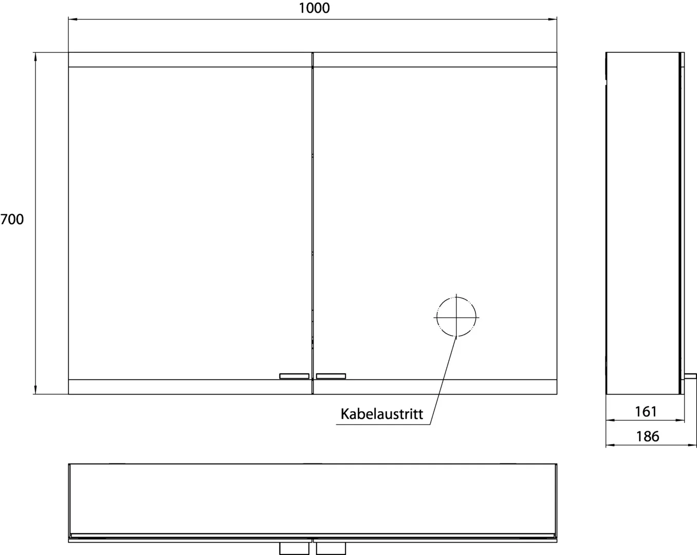 emco Aufputz-Spiegelschrank „asis evo“ 100 × 70 × 18,6 cm