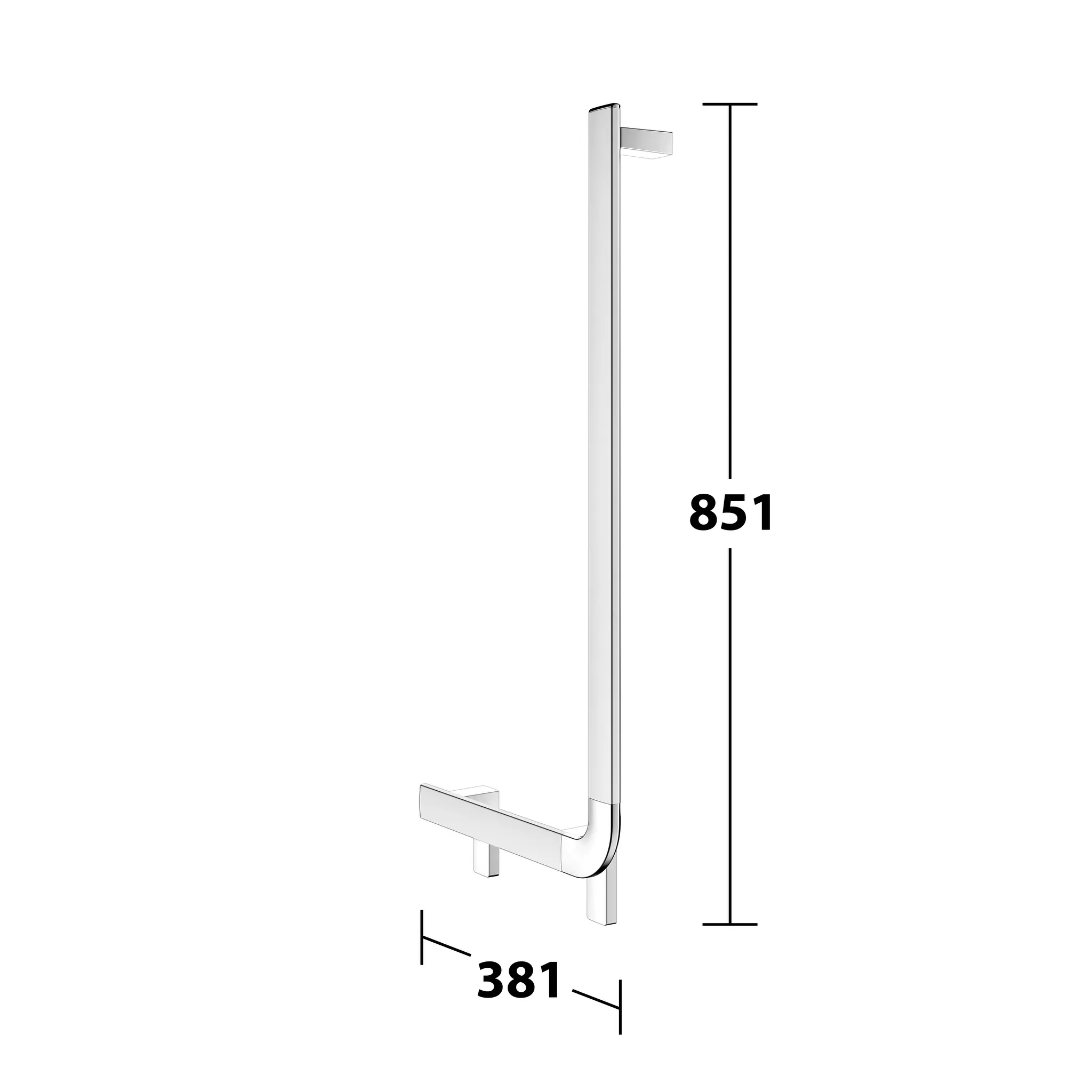 KEUCO Winkelgriff „Axess“ 400 × 800 mm Ausführung rechts, in Silber (eloxiert)