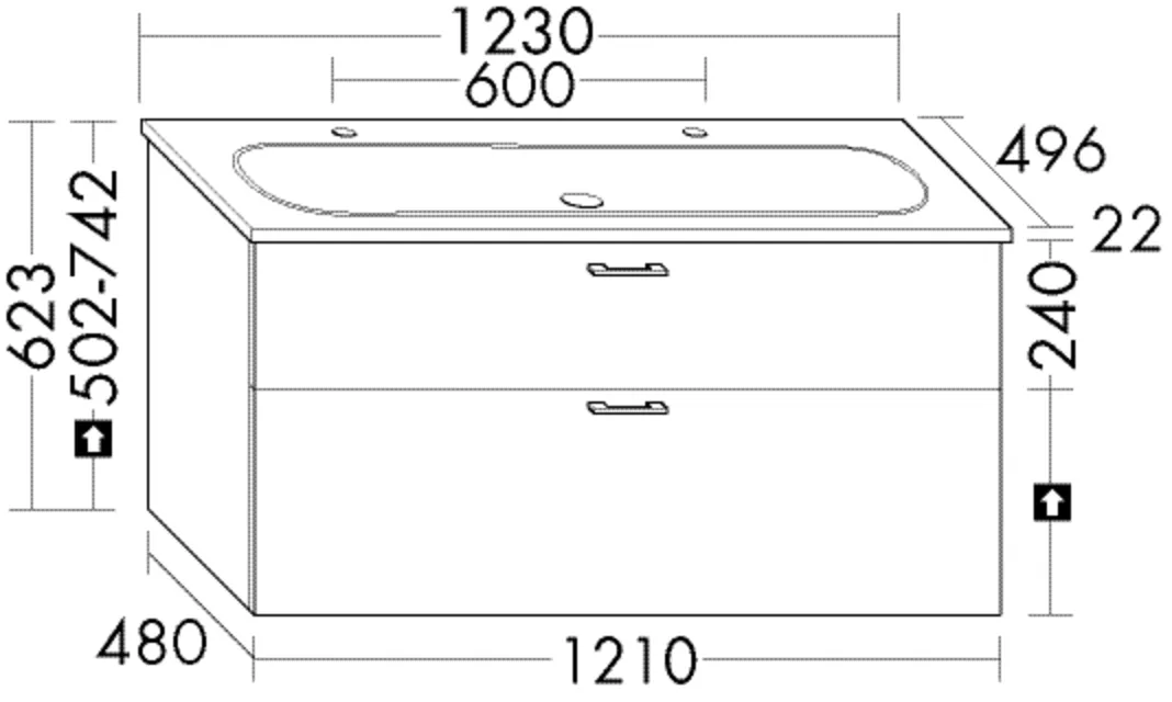burgbad Badmöbelset „Sys30“ Stangengriff, Aluminium geglänzt (200 / 500 / 800 mm), in Weiß Matt burgbad Badmöbelset „Sys30“ Stangengriff, Aluminium geglänzt (200 / 500 / 800 mm), in Weiß Matt