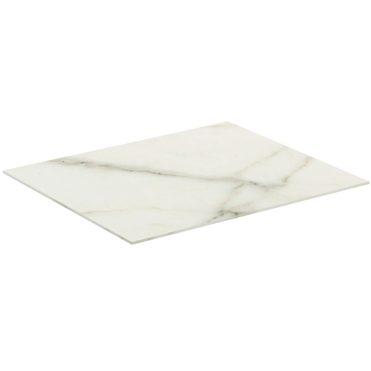 Waschtischplatte Conca, aus Keramik, 602x505x6mm, Marmor Noir Desir