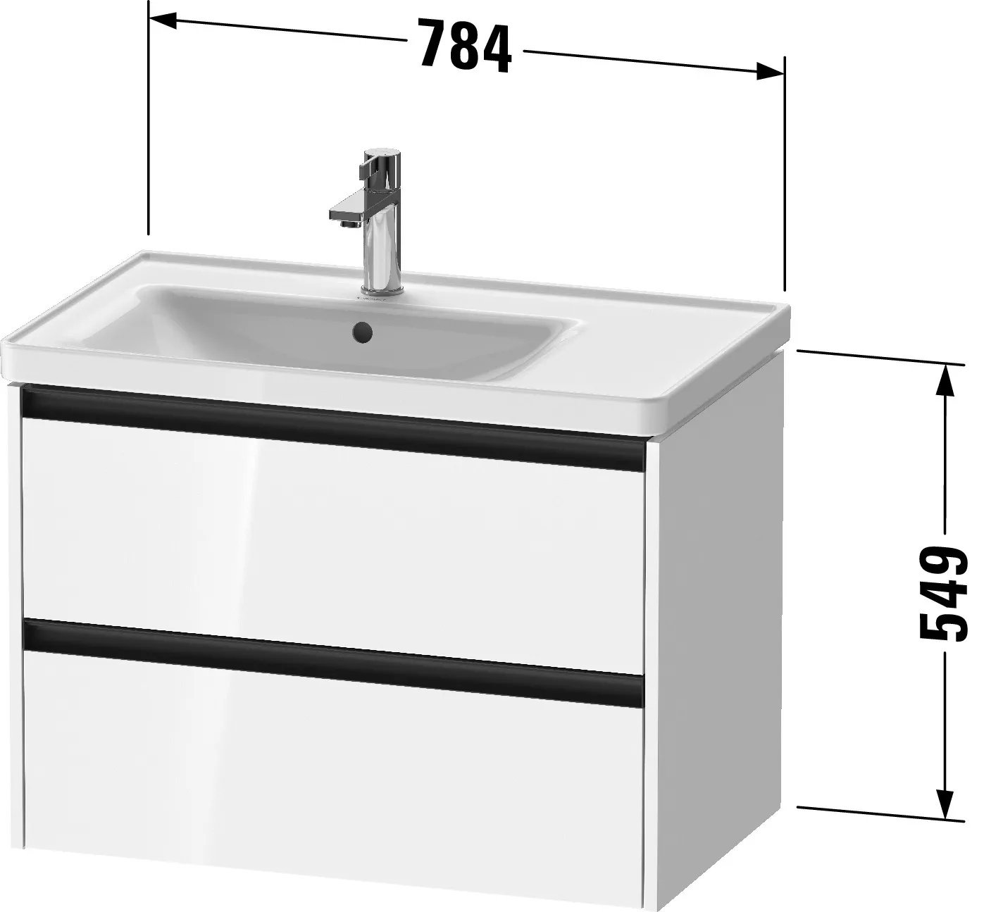 Duravit Waschtischunterschrank wandhängend „Ketho.2“ 78,4 × 54,9 × 45,5 cm in Taupe Supermatt