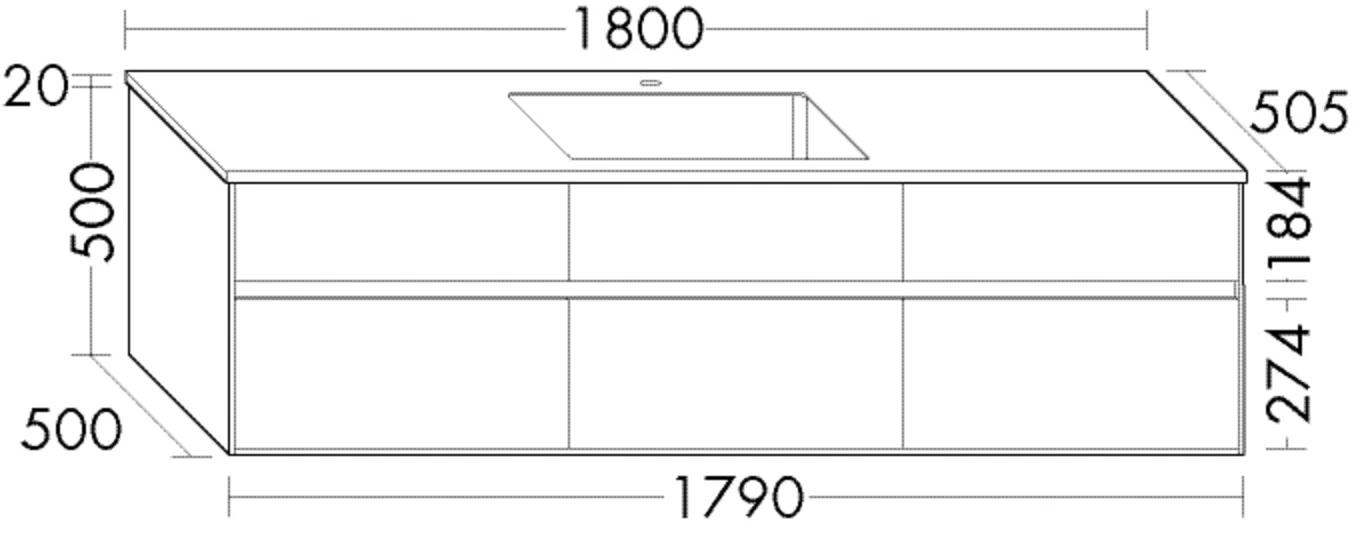 burgbad rc40Solitaire Migu-Waschtisch inkl. WTU (SGAL180), RC40 M41, Mineralguss, 505x1800x520 burgbad rc40Solitaire Migu-Waschtisch inkl. WTU (SGAL180), RC40 M41, Mineralguss, 505x1800x520