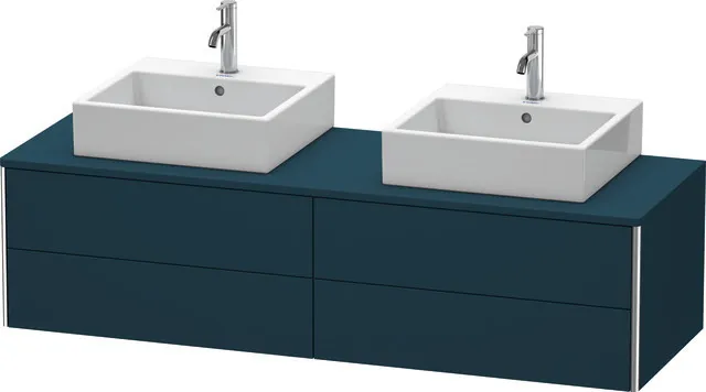 Duravit Waschtischunterschrank wandhängend „XSquare“ 160 × 40 × 54,8 cm Nachtblau Seidenmatt