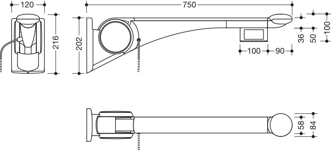 HEWI Stützklappgriff „Serie 802 LifeSystem“