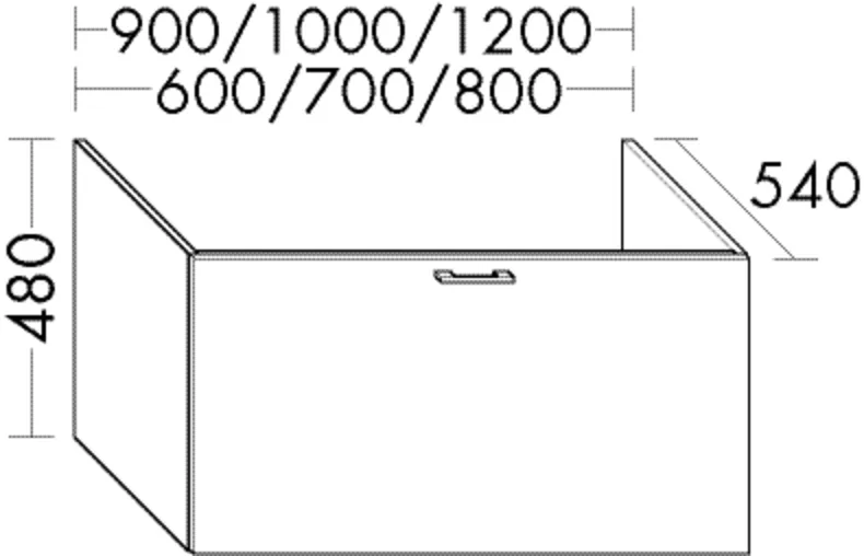 Waschtischunterschrank Sys30 von burgbad – 1 Auszug, 420 mm tief, inkl. Raumsparsiphon, 540x600x480 mm