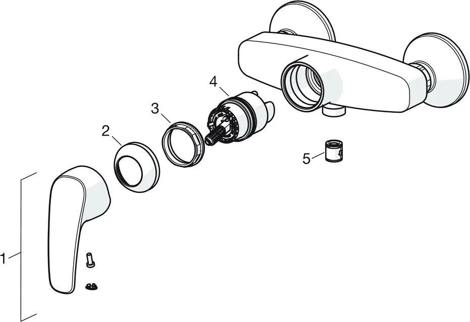 HansaPINTO Duscharmatur HansaPINTO 4512, Ausl. 54 mm DN15 Chrom