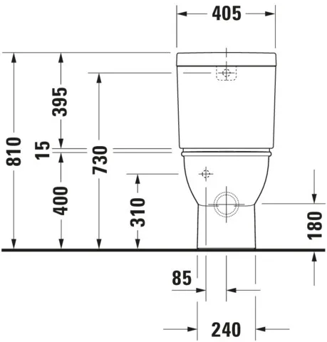 Stand-WC Kombi Darling New 630 mm Tiefspüler,f.SPK,Abg.Vario,weiß,HYG