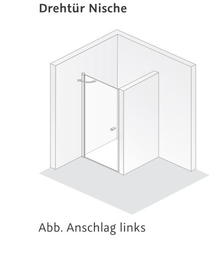 HSK Duschtür „Exklusiv“ Glas Klar hell, Profile Alu Silber-matt, H: 2000 mm