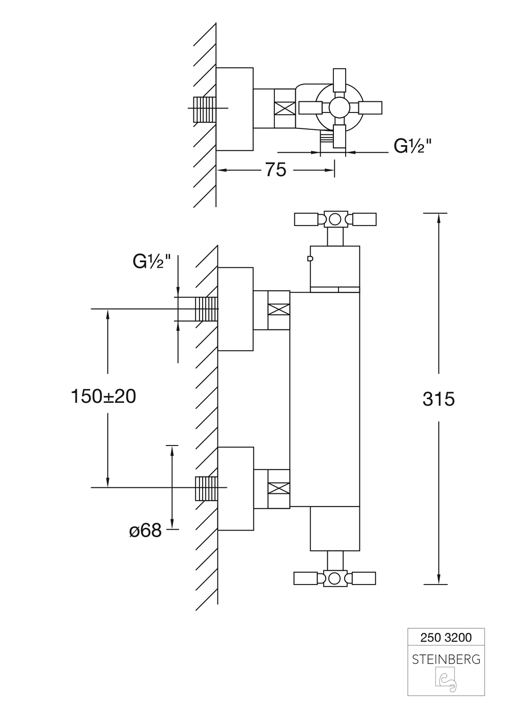 Serie 250 Brause-Aufputzthermostat 1/2 mit Temperatur- und Mengenregulierung Serie 250 Brause-Aufputzthermostat 1/2 mit Temperatur- und Mengenregulierung