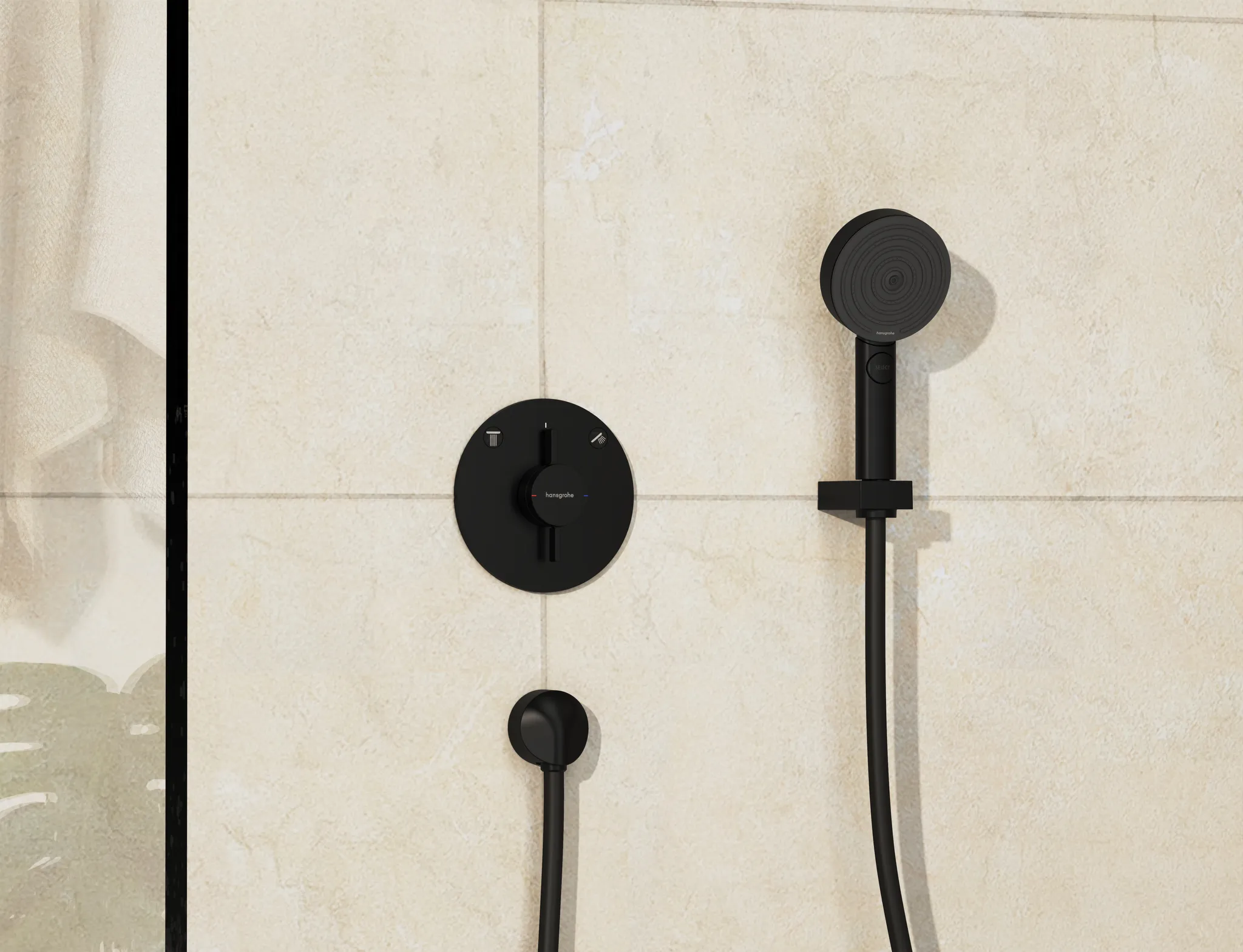 Hansgrohe DuoTurn S Mischer Unterputz für 2 Verbraucher, Mattschwarz Hansgrohe DuoTurn S Mischer Unterputz für 2 Verbraucher, Mattschwarz