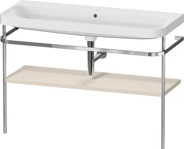 Duravit Waschtischunterschrank c-shaped Set mit Metallkonsole „Happy D.2 Plus“ 117,5 × 85 × 49 cm in Taupe Supermatt